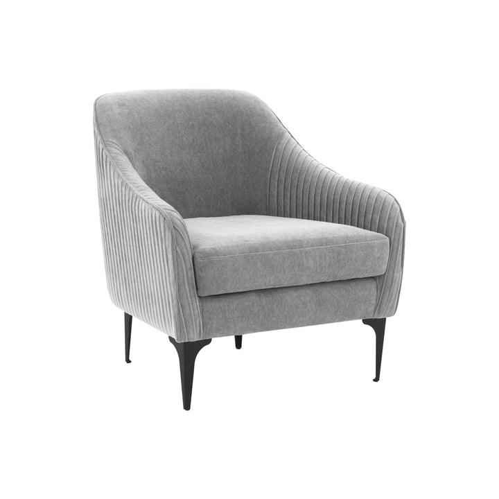 American Home Furniture | TOV Furniture - Serena Gray Velvet Accent Chair with Black Legs