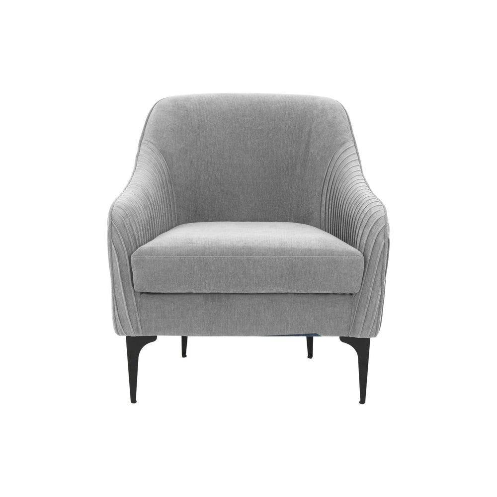 American Home Furniture | TOV Furniture - Serena Gray Velvet Accent Chair with Black Legs