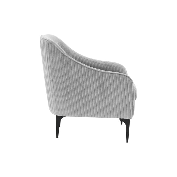 American Home Furniture | TOV Furniture - Serena Gray Velvet Accent Chair with Black Legs