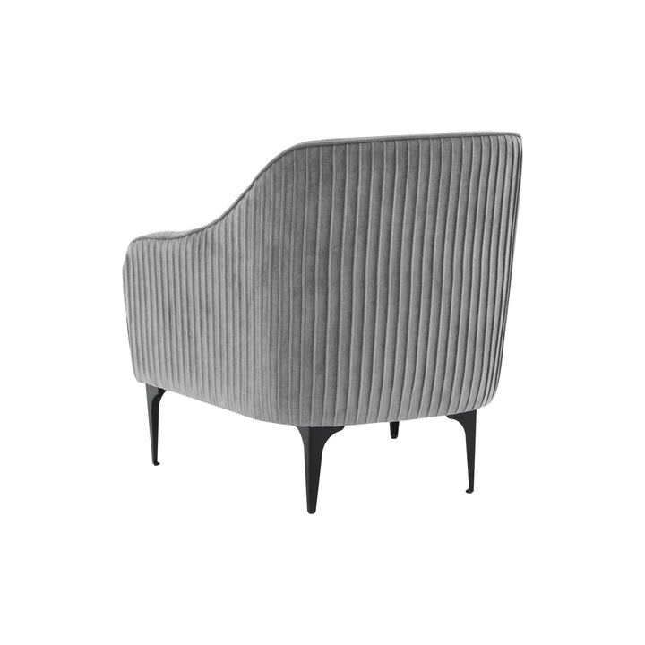 American Home Furniture | TOV Furniture - Serena Gray Velvet Accent Chair with Black Legs