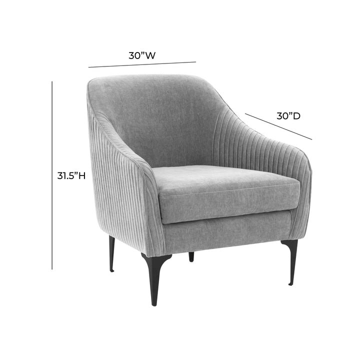 American Home Furniture | TOV Furniture - Serena Gray Velvet Accent Chair with Black Legs