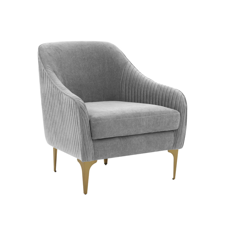 American Home Furniture | TOV Furniture - Serena Gray Velvet Accent Chair