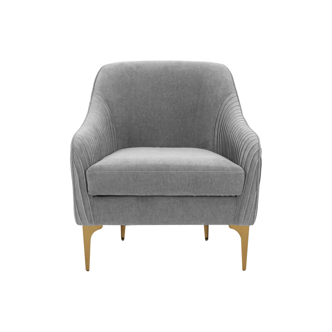 American Home Furniture | TOV Furniture - Serena Gray Velvet Accent Chair