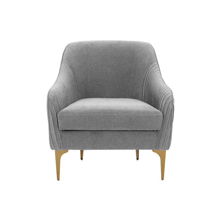 American Home Furniture | TOV Furniture - Serena Gray Velvet Accent Chair