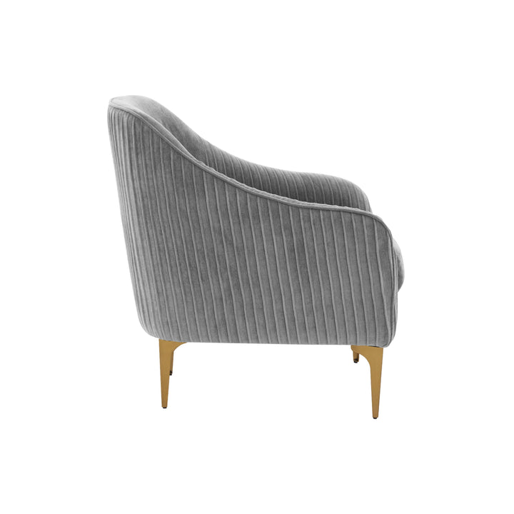 American Home Furniture | TOV Furniture - Serena Gray Velvet Accent Chair