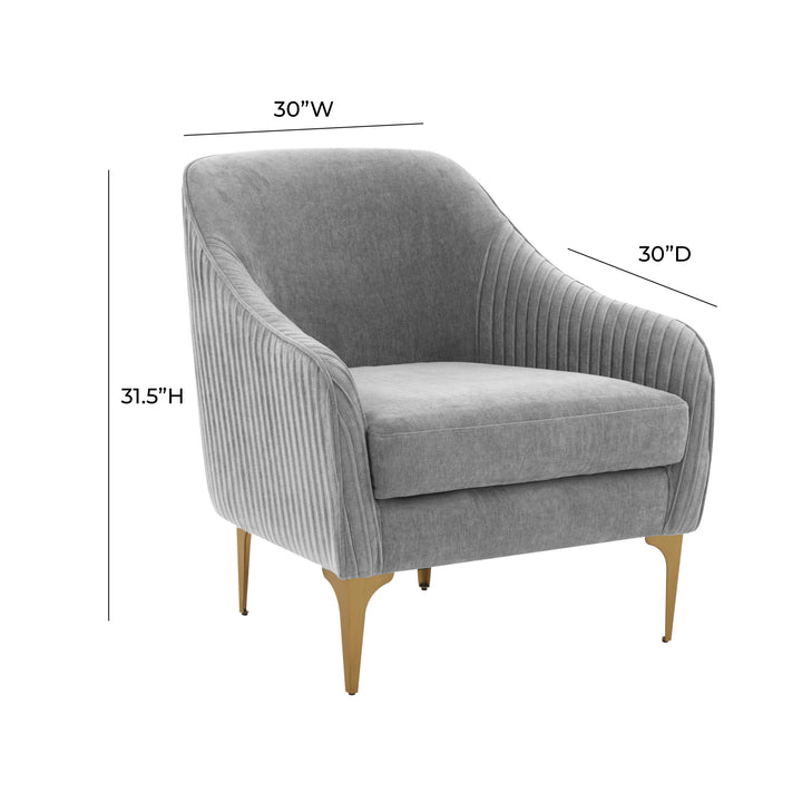 American Home Furniture | TOV Furniture - Serena Gray Velvet Accent Chair