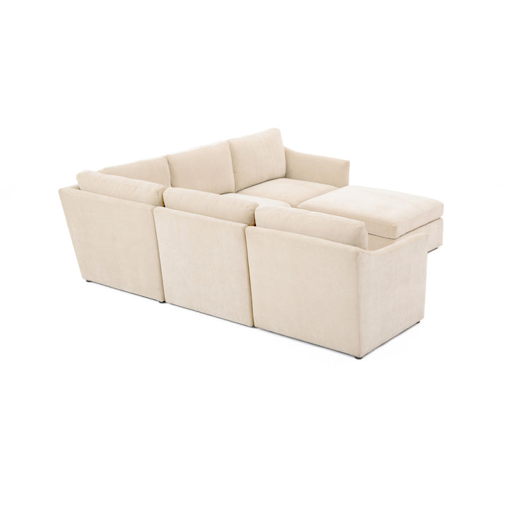 American Home Furniture | TOV Furniture - Aiden Beige Modular Chaise Sectional