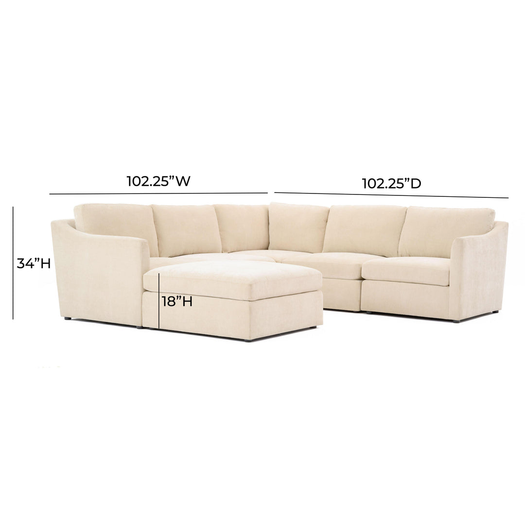 American Home Furniture | TOV Furniture - Aiden Beige Modular Chaise Sectional