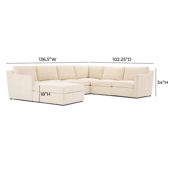 American Home Furniture | TOV Furniture - Aiden Beige Modular Large Chaise Sectional