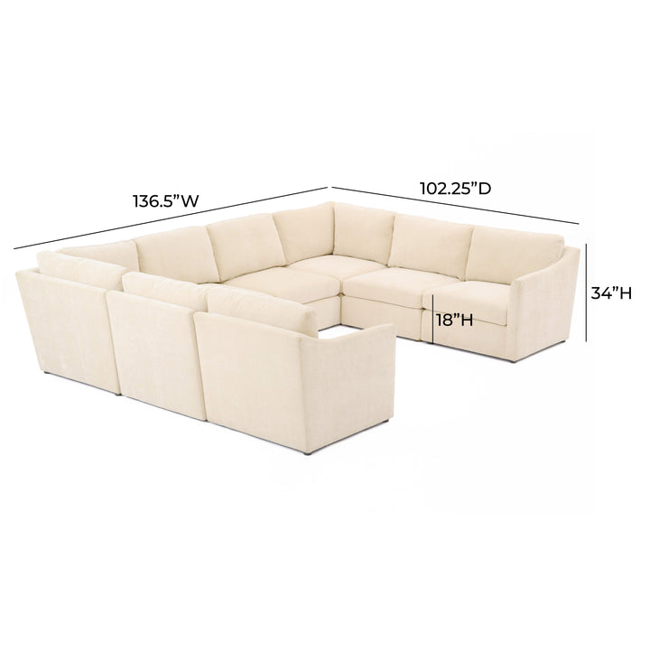 American Home Furniture | TOV Furniture - Aiden Beige Modular U Sectional