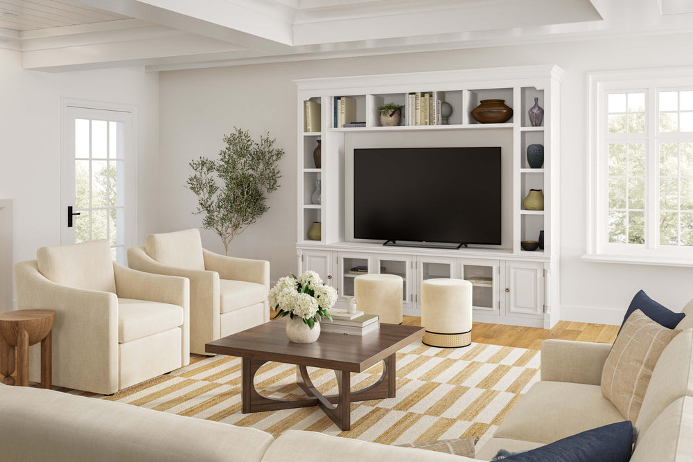 American Home Furniture | TOV Furniture - Aiden Beige Swivel Armchair