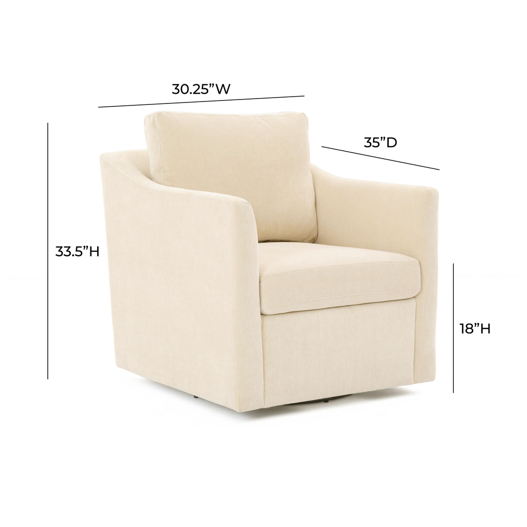 American Home Furniture | TOV Furniture - Aiden Beige Swivel Armchair