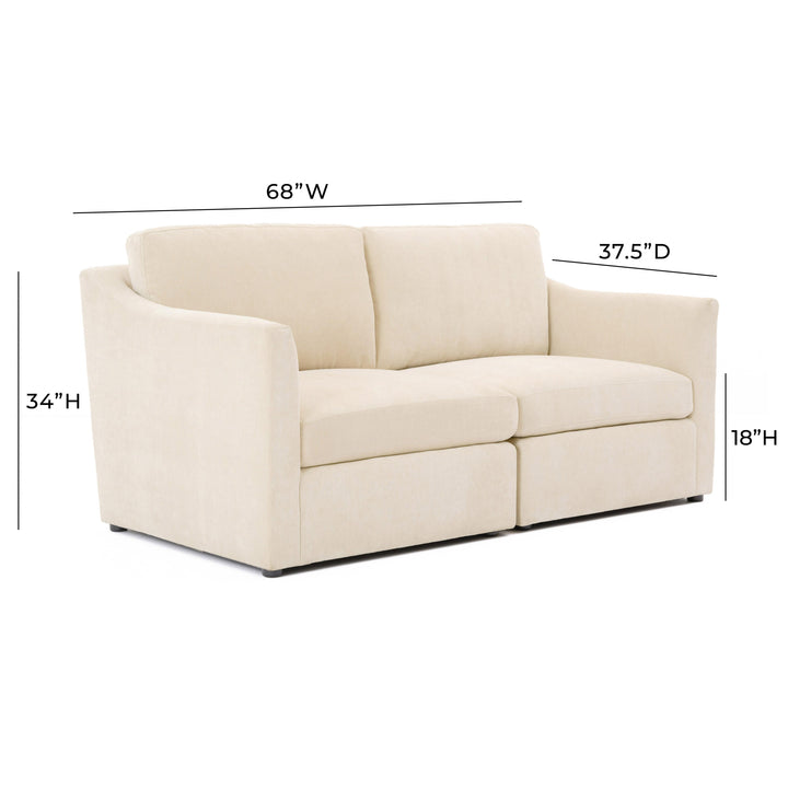 American Home Furniture | TOV Furniture - Aiden Beige Modular Loveseat