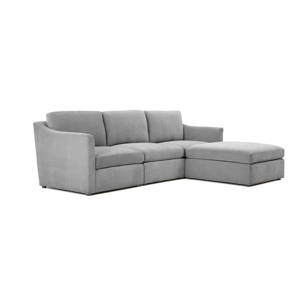 American Home Furniture | TOV Furniture - Aiden Gray Modular Small Chaise Sectional