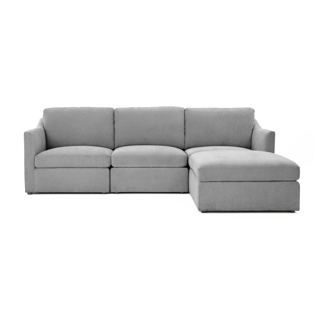 American Home Furniture | TOV Furniture - Aiden Gray Modular Small Chaise Sectional
