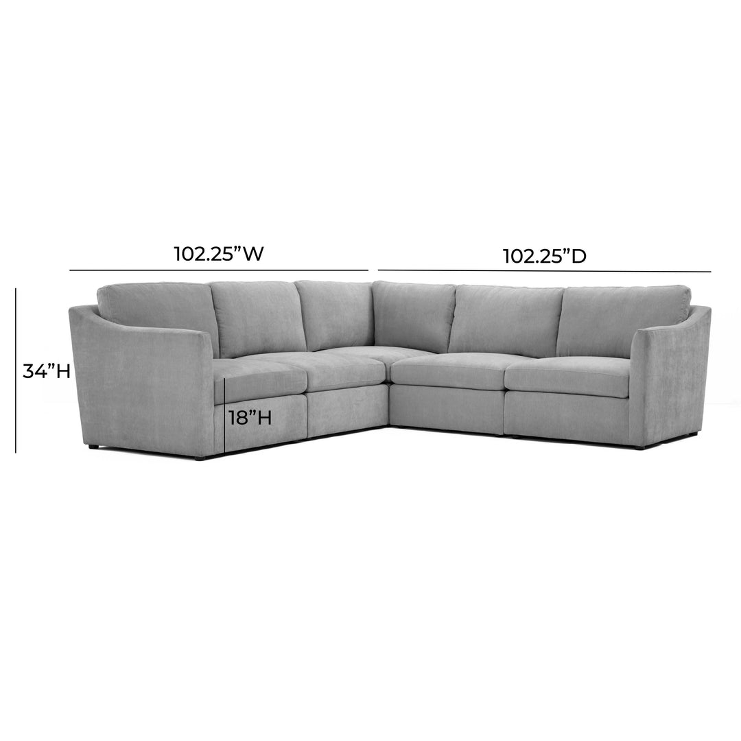 American Home Furniture | TOV Furniture - Aiden Gray Modular L Sectional