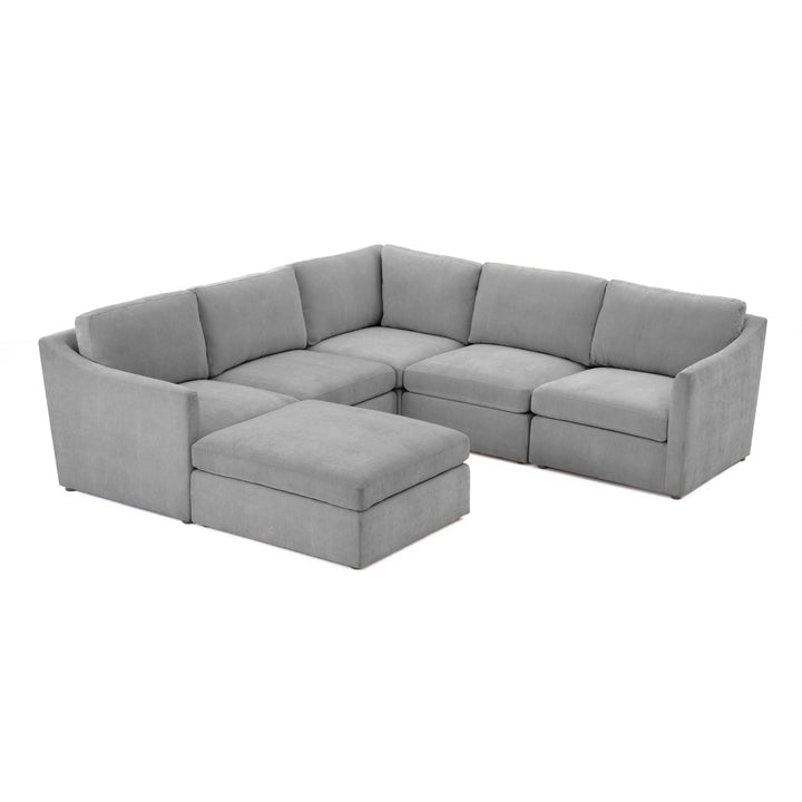 American Home Furniture | TOV Furniture - Aiden Gray Modular Chaise Sectional