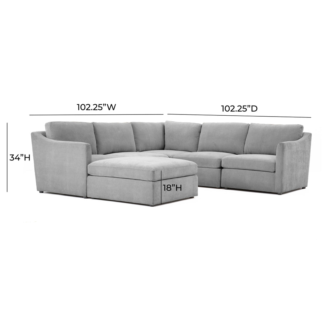 American Home Furniture | TOV Furniture - Aiden Gray Modular Chaise Sectional