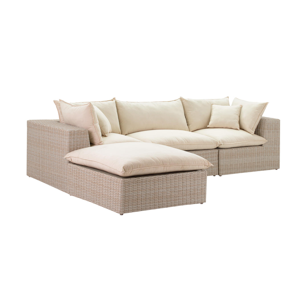 American Home Furniture | TOV Furniture - Cali Natural Wicker Outdoor Modular Sectional