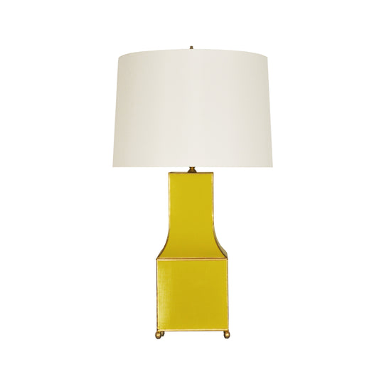 Handpainted Pagoda Table Lamp In Yellow With Gold Trim - RENATA YL