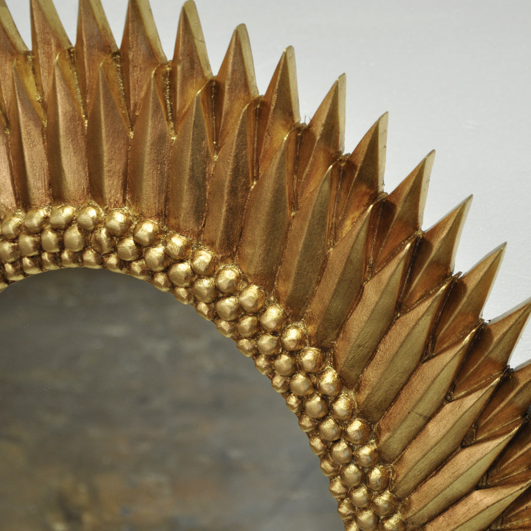 Oval Starburst Mirror In Gold Leaf
 - RITA G