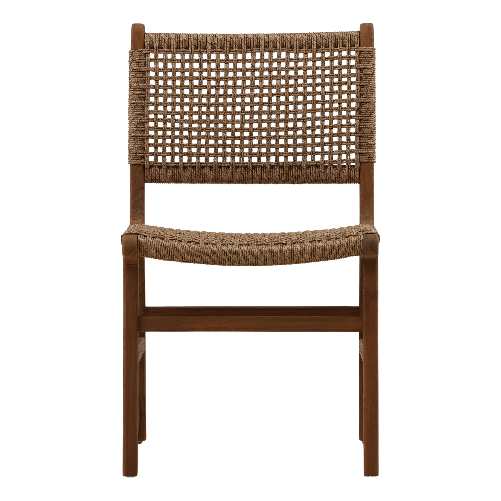 Dalis Outdoor Armless Dining Chair Light Brown — Front