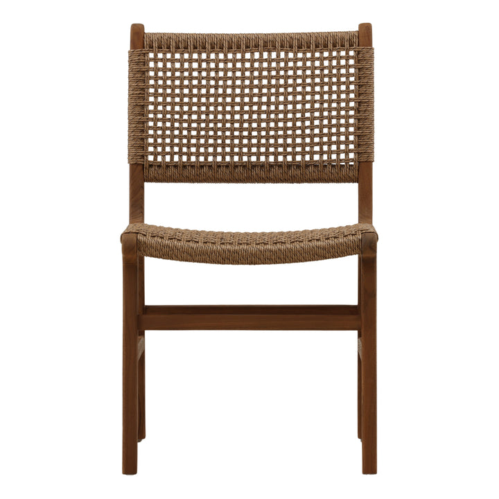 Dalis Outdoor Armless Dining Chair Light Brown — Front