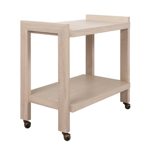 Minimalist Bar Cart In Light Cerused Oak - ROCKWELL CO
