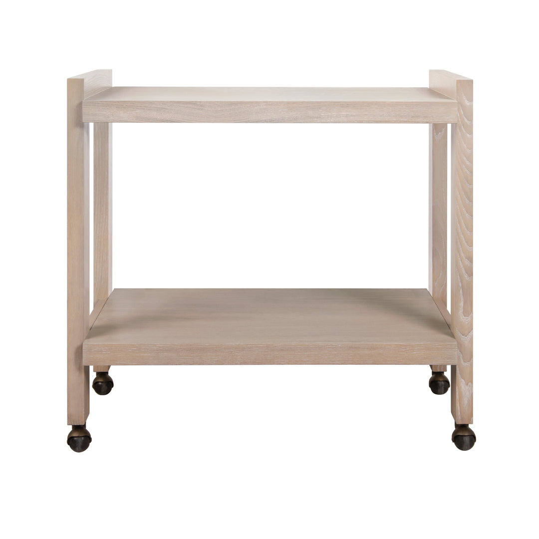 Minimalist Bar Cart In Light Cerused Oak - ROCKWELL CO