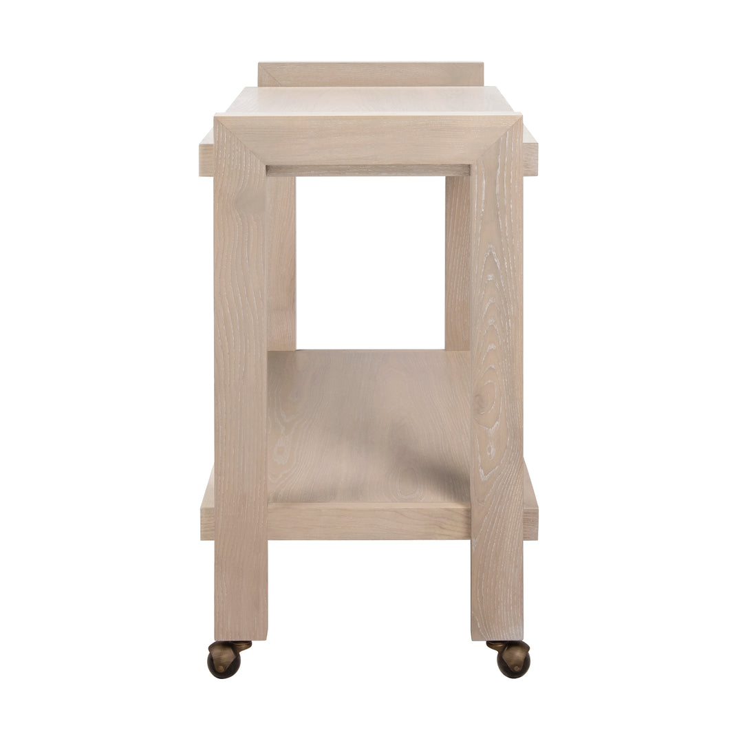 Minimalist Bar Cart In Light Cerused Oak - ROCKWELL CO