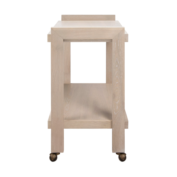 Minimalist Bar Cart In Light Cerused Oak - ROCKWELL CO