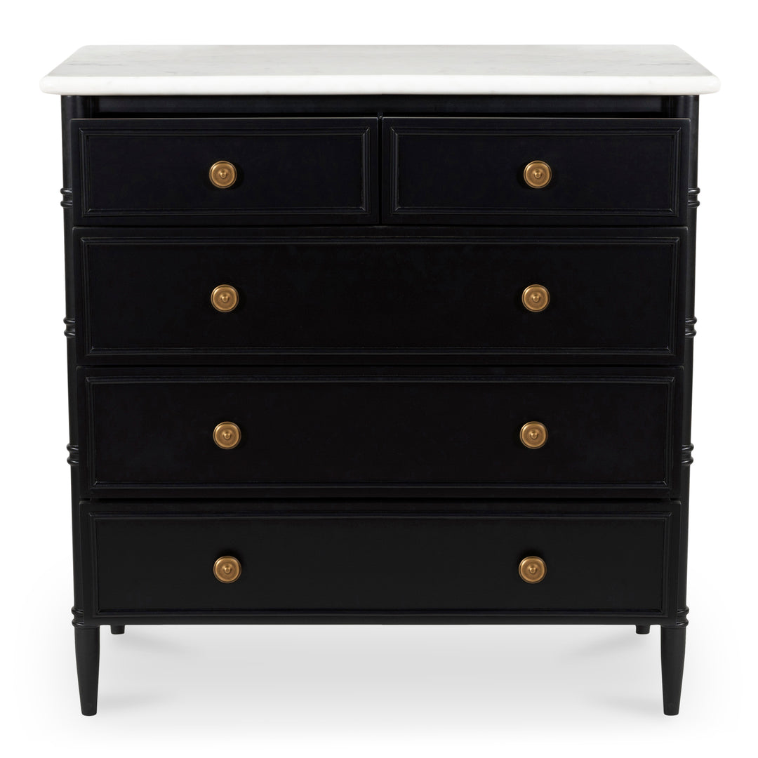 Moe's Home Collection - Eleanor 5 Drawer Chest Black - RP-1060-02 | American Home Furniture