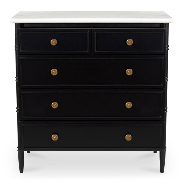 Moe's Home Collection - Eleanor 5 Drawer Chest Black - RP-1060-02 | American Home Furniture