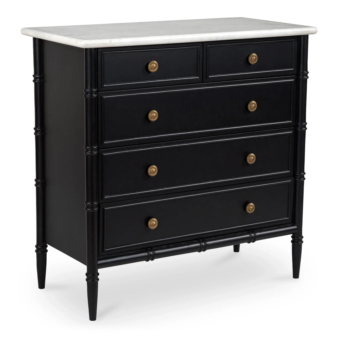 Eleanor 5 Drawer Chest Black - AmericanHomeFurniture