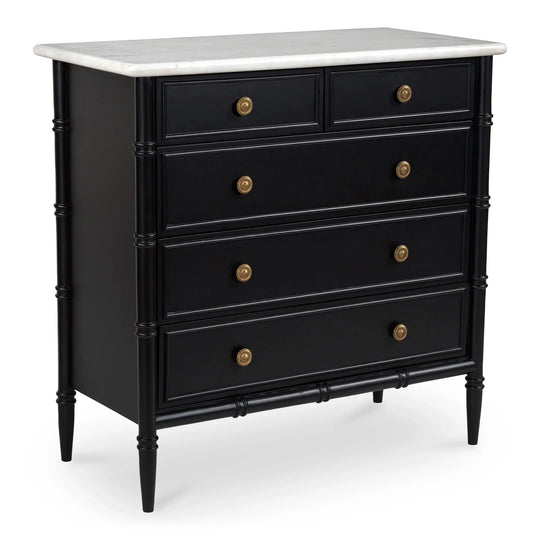 Moe's Home Collection - Eleanor 5 Drawer Chest Black - RP-1060-02 | American Home Furniture