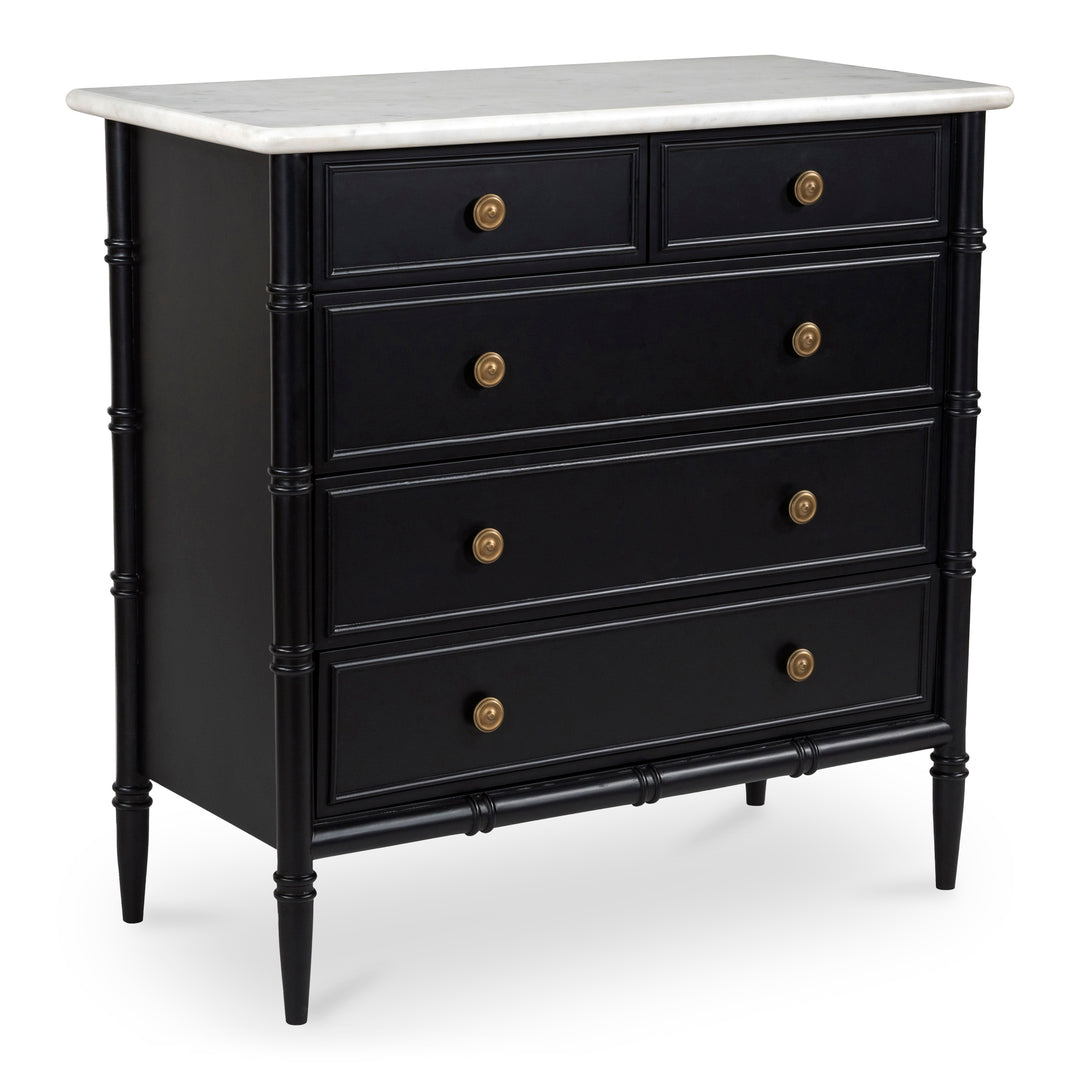 Moe's Home Collection - Eleanor 5 Drawer Chest Black - RP-1060-02 | American Home Furniture