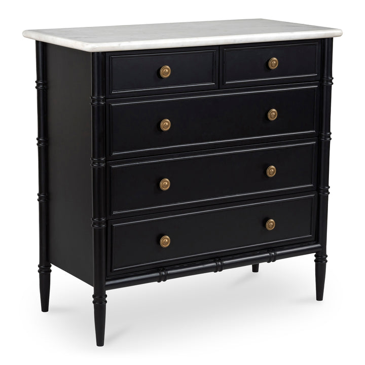 Moe's Home Collection - Eleanor 5 Drawer Chest Black - RP-1060-02 | American Home Furniture