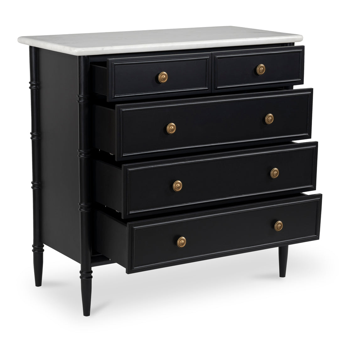 Moe's Home Collection - Eleanor 5 Drawer Chest Black - RP-1060-02 | American Home Furniture