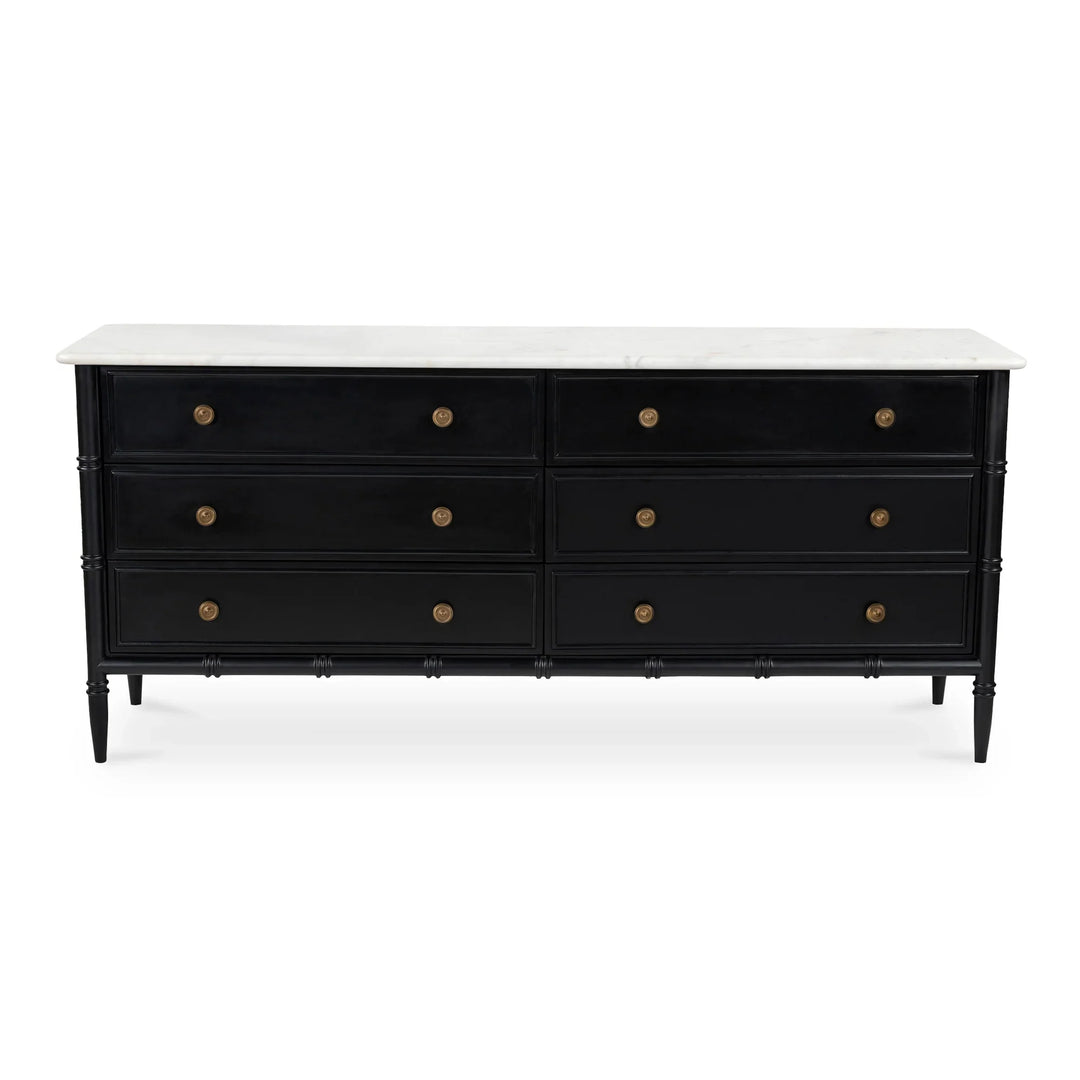 Eleanor 6 Drawer Dresser Black - AmericanHomeFurniture