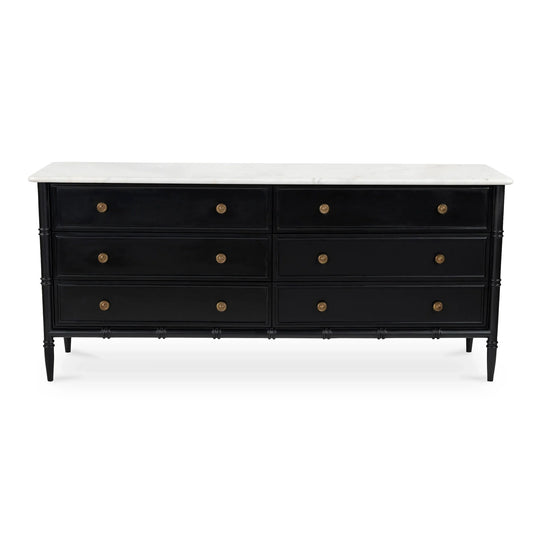 Moe's Home Collection - Eleanor 6 Drawer Dresser Black - RP-1061-02 | American Home Furniture