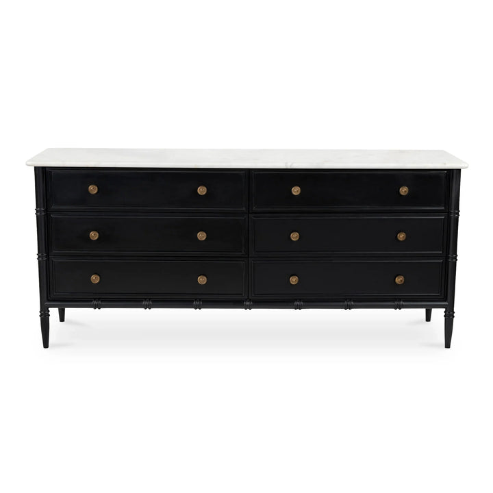 Moe's Home Collection - Eleanor 6 Drawer Dresser Black - RP-1061-02 | American Home Furniture