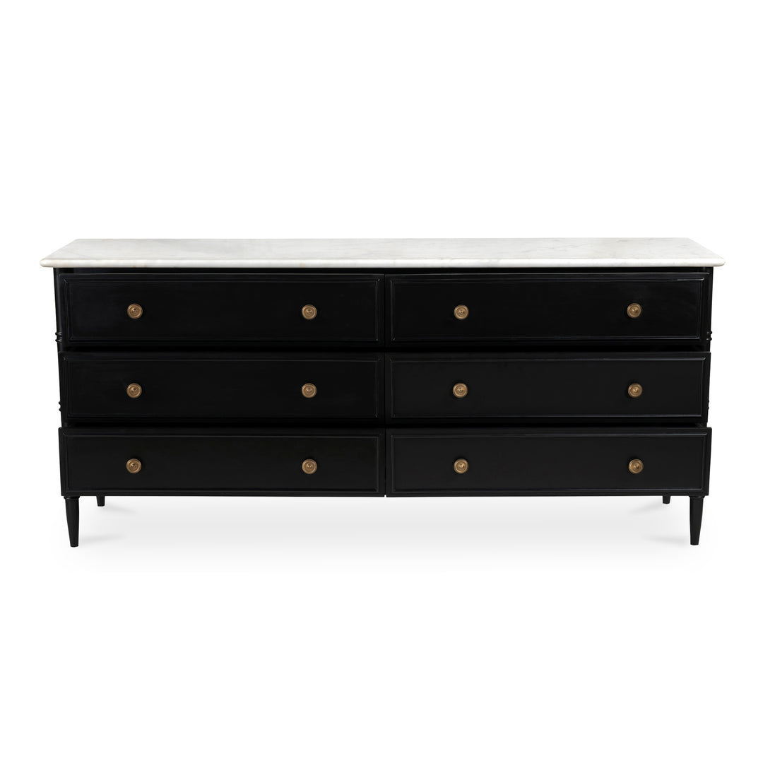 Moe's Home Collection - Eleanor 6 Drawer Dresser Black - RP-1061-02 | American Home Furniture