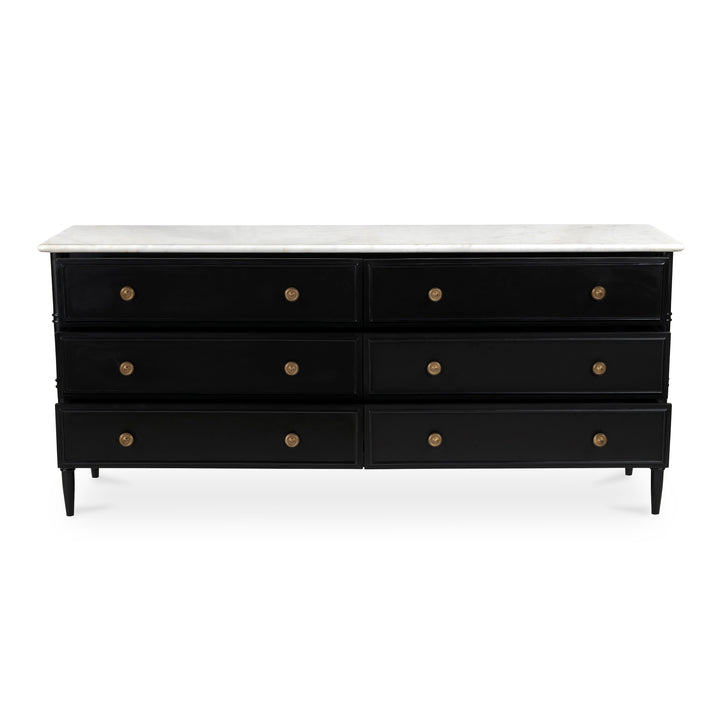 Moe's Home Collection - Eleanor 6 Drawer Dresser Black - RP-1061-02 | American Home Furniture