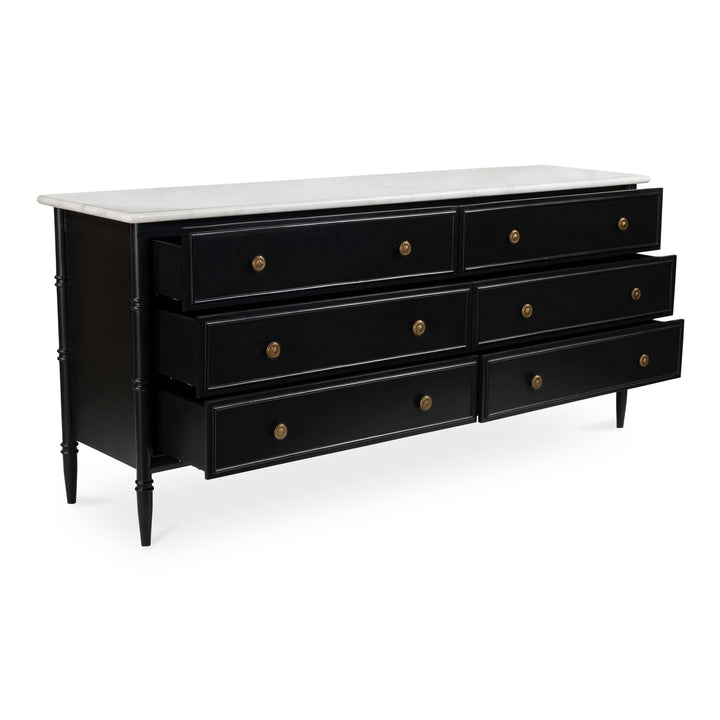 Moe's Home Collection - Eleanor 6 Drawer Dresser Black - RP-1061-02 | American Home Furniture