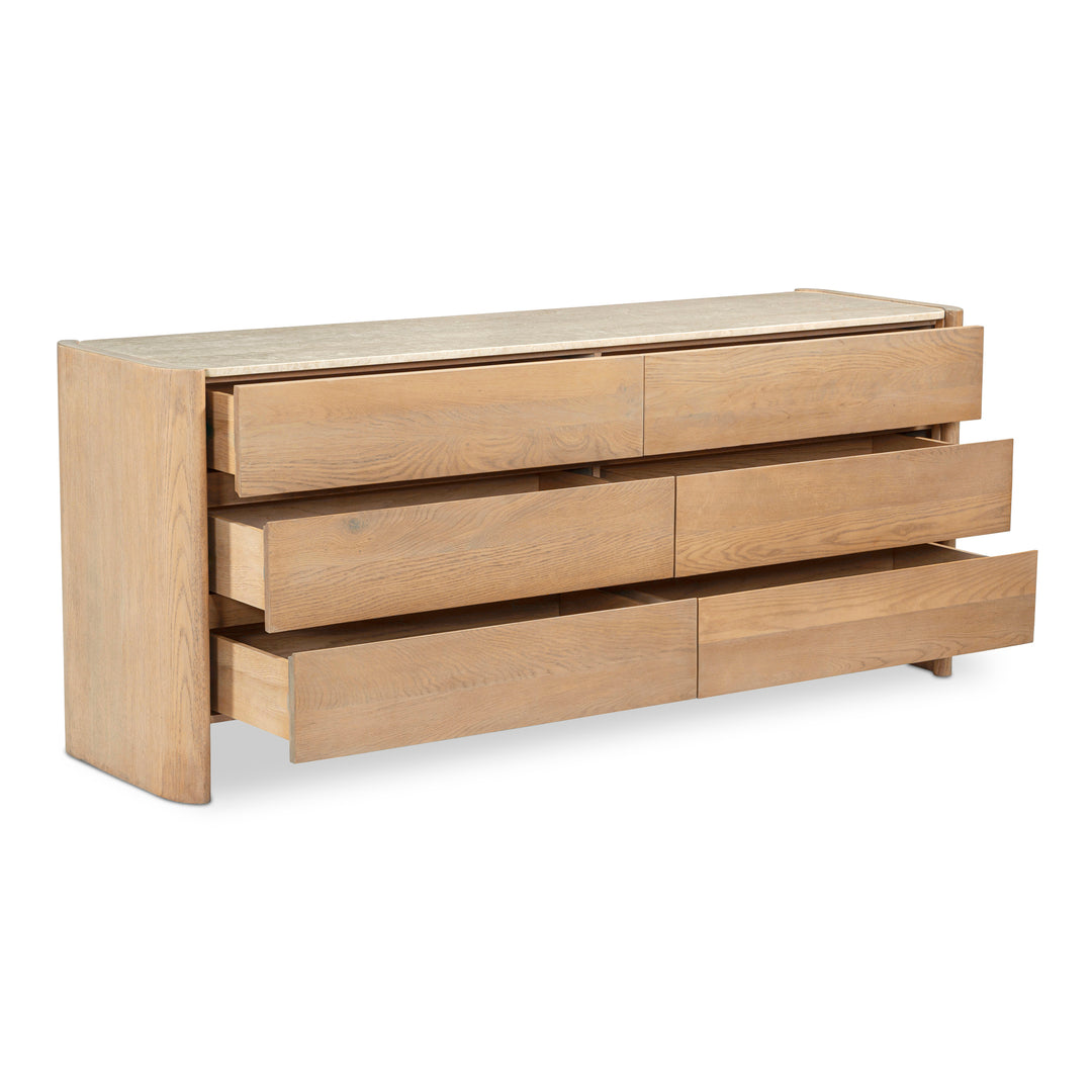 Moe's Home Collection - Lane 6 Drawer Dresser Natural - RP-1069-24 | American Home Furniture