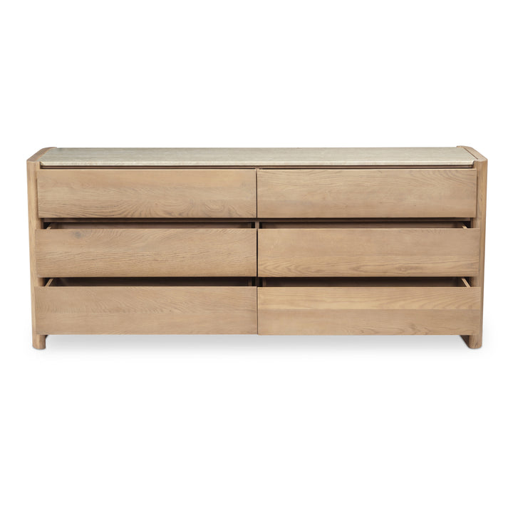 Moe's Home Collection - Lane 6 Drawer Dresser Natural - RP-1069-24 | American Home Furniture