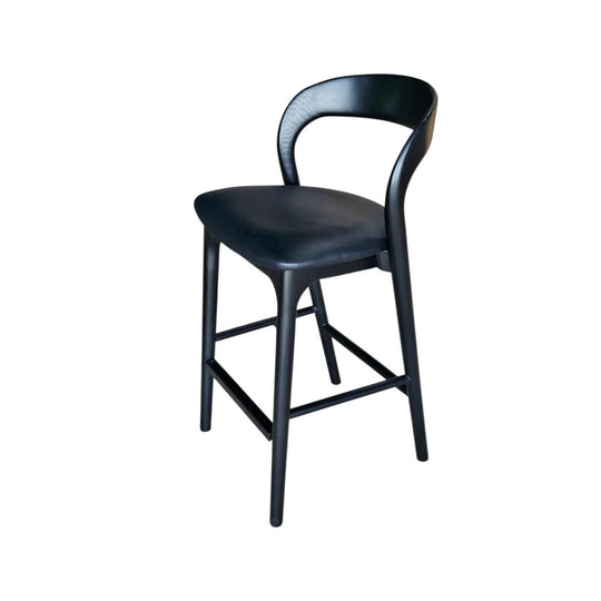 Rotondo Counter Stool - Black w/ PU Seat