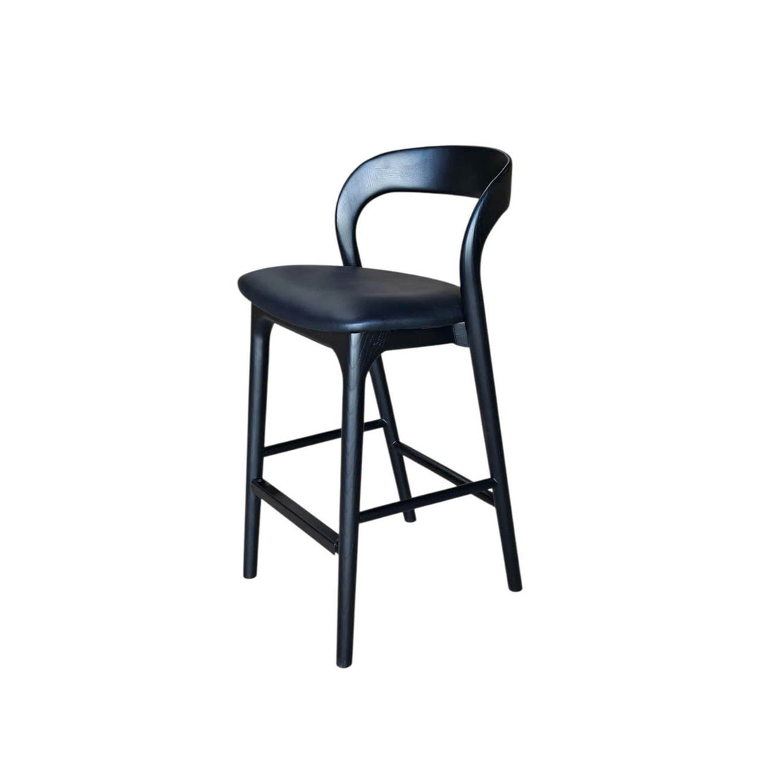 Rotondo Counter Stool - Black w/ PU Seat