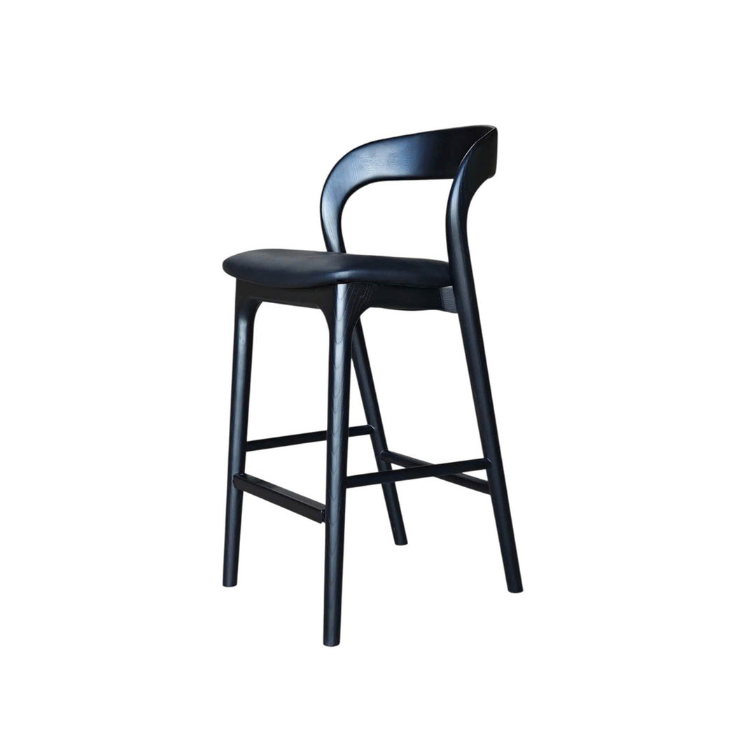 Rotondo Counter Stool - Black w/ PU Seat