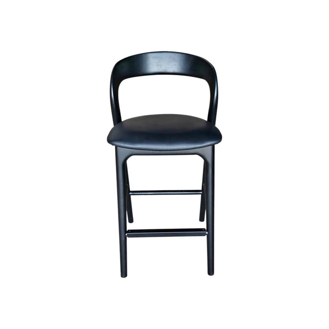 Rotondo Counter Stool - Black w/ PU Seat